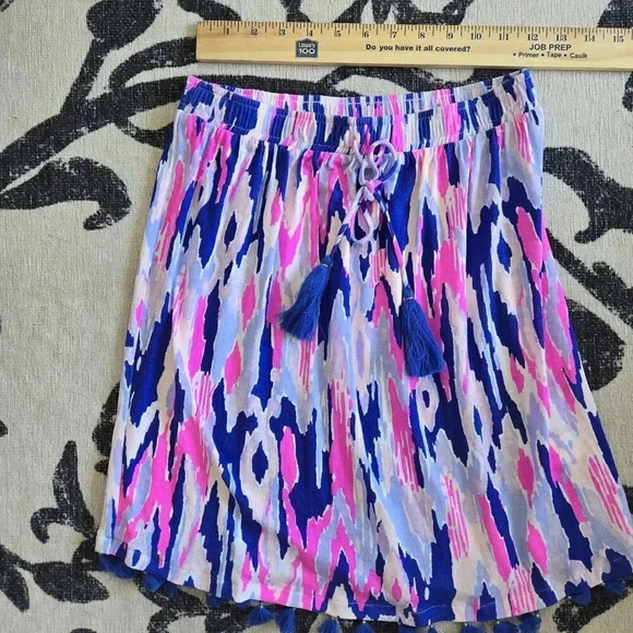 LILLY PULITZER IKAT SKIRT‎ WITH TASSEL TRIM Size XXS Flirty Boho Preppy - Picture 3 of 5